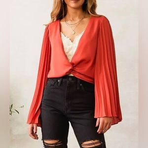NWT Willow+Root Pleated Sleeve Top | Size: Medium